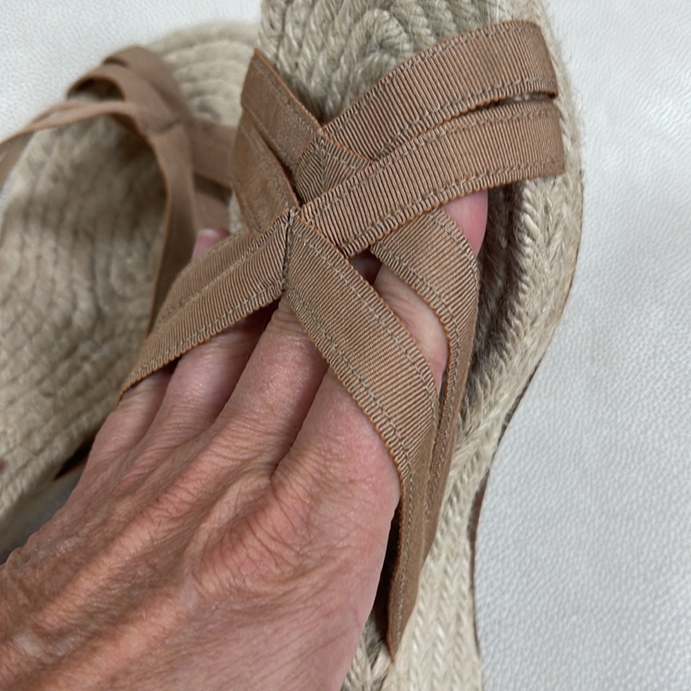 Stubbs & Wootton Tan Espadrille Rope Wedge Sandals - Picture 7 of 10